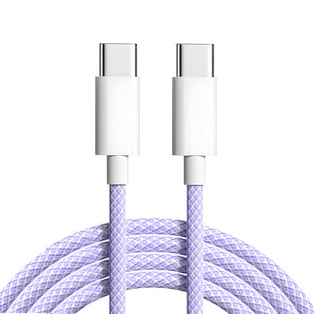 Nylonový nabíjecí kabel USB-C - USB-C 1m - světle fialový