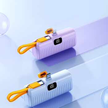 Mini cestovní powerbanka s konektorem Lightning 5000 mAh - černá