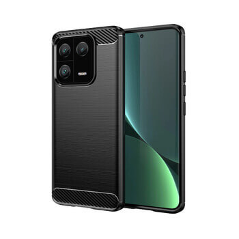 Ochranný silikonový obal karbon pro Xiaomi 14 Pro - černý