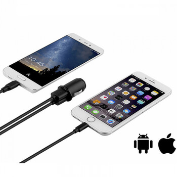 Double USB dvojitá nabíječka do auta pro mobilní telefony, tablety, navigace a další - černá