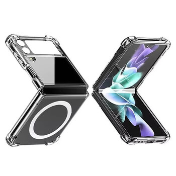 Ochranný silikonový obal MagSafe s integrací pro bezdrátové nabíjení Samsung Galaxy Z Flip5 5G F731B - průhledný