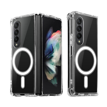 Ochranný silikonový obal MagSafe s integrací pro bezdrátové nabíjení Samsung Galaxy Z Fold 4 5G F936B - průhledný