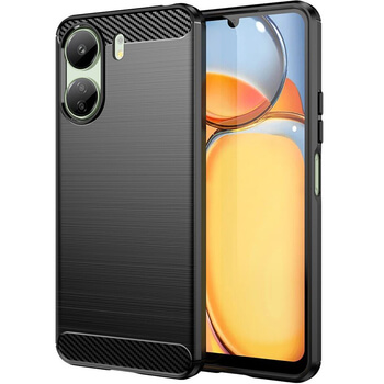 Ochranný silikonový obal karbon pro Xiaomi Redmi 13C 4G - černý