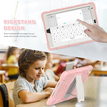 Extra odolný obal s držákem pro Apple iPad 9.7" 2017 (5. generace) - světle růžový