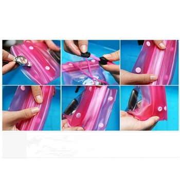 Univerzální voděodolný obal na telefon - růžový