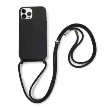 Gumový ochranný kryt se šňůrkou na krk pro Xiaomi Redmi Note 11S 4G - černý