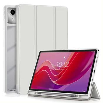 2v1 Smart flip cover + zadní silikonový ochranný obal s držákem na pero pro Lenovo Tab M11 (2024) - šedý