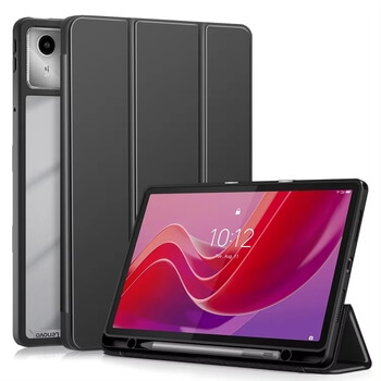 2v1 Smart flip cover + zadní silikonový ochranný obal s držákem na pero pro Lenovo Tab M11 (2024) - černý