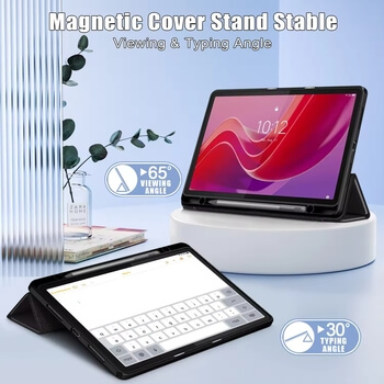 2v1 Smart flip cover + zadní silikonový ochranný obal s držákem na pero pro Lenovo Tab M11 (2024) - šedý