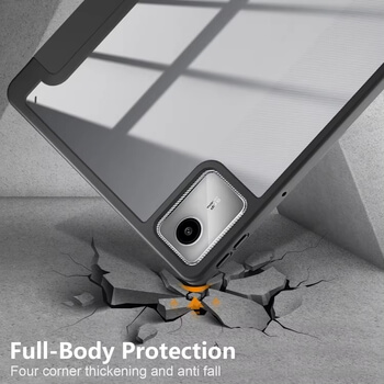 2v1 Smart flip cover + zadní silikonový ochranný obal s držákem na pero pro Lenovo Tab M11 (2024) - černý