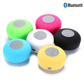 Přenosný voděodolný bluetooth reproduktor do sprchy růžový