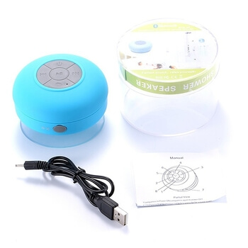 Přenosný voděodolný bluetooth reproduktor do sprchy růžový