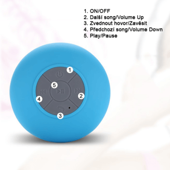 Přenosný voděodolný bluetooth reproduktor do sprchy růžový