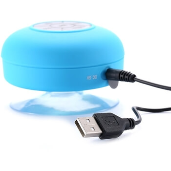 Přenosný voděodolný bluetooth reproduktor do sprchy růžový