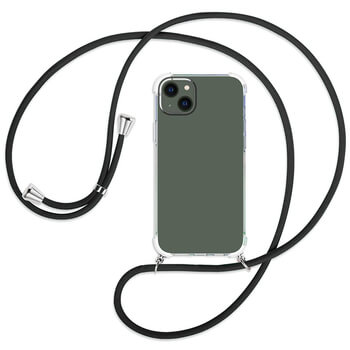 Průhledný silikonový ochranný kryt se šňůrkou na krk pro Huawei P30 Lite - černá