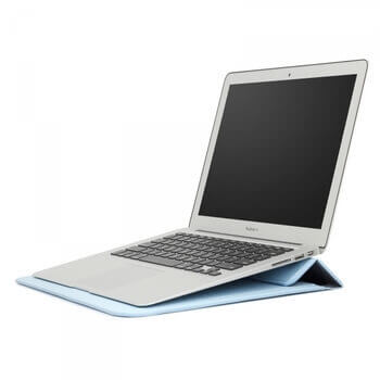 2v1 Pouzdro s magnetem a stojánkem z ekokůže pro Apple MacBook Air 13,6" (2024, M3) - světle modré
