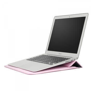 2v1 Pouzdro s magnetem a stojánkem z ekokůže pro Apple MacBook Air 15,3 (2024,M3) - světle růžové