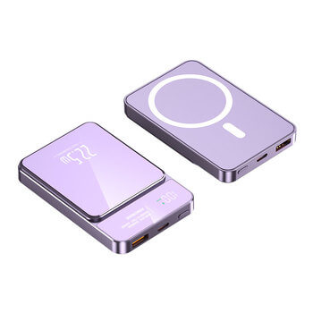 Powerbanka s Magsafe a displejem 10000 mAh - světle fialová