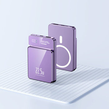 Powerbanka s Magsafe a displejem 10000 mAh - světle fialová