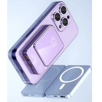 Powerbanka s Magsafe a displejem 10000 mAh - světle fialová