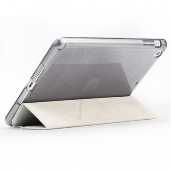 2v1 Smart flip cover + zadní silikonový ochranný obal se třpytkami pro Apple iPad Air 2 9.7" - bílý