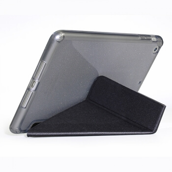 2v1 Smart flip cover + zadní silikonový ochranný obal se třpytkami pro Apple iPad Air 2 9.7" - bílý