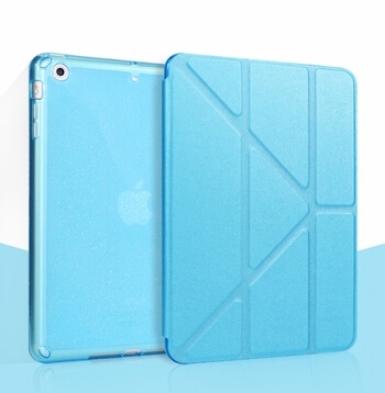 2v1 Smart flip cover + zadní silikonový ochranný obal se třpytkami pro Apple iPad Air 2 9.7" - modrý