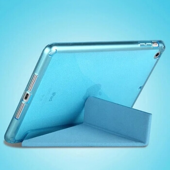 2v1 Smart flip cover + zadní silikonový ochranný obal se třpytkami pro Apple iPad Air 2 9.7" - modrý