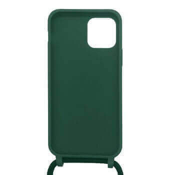 Gumový ochranný kryt se šňůrkou na krk pro Samsung Galaxy S24 FE - tmavě zelený