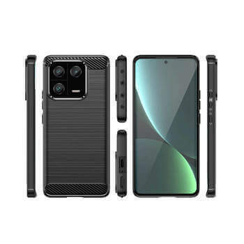 Ochranný silikonový obal karbon pro Xiaomi 14T Pro - černý