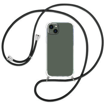 Průhledný silikonový ochranný kryt se šňůrkou na krk pro Xiaomi 14T - černá