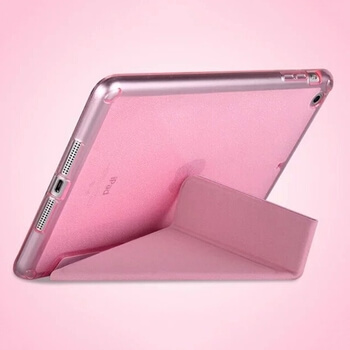 2v1 Smart flip cover + zadní silikonový ochranný obal se třpytkami pro Apple iPad Air 2 9.7" - růžový