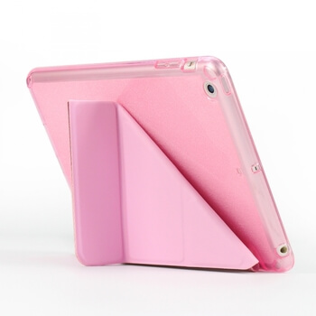 2v1 Smart flip cover + zadní silikonový ochranný obal se třpytkami pro Apple iPad Air 2 9.7" - růžový