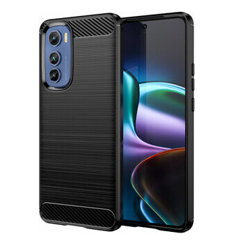 Ochranný silikonový obal karbon pro Motorola Edge 50 Neo - černý
