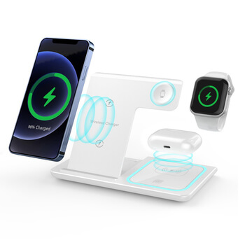 3v1 Bezdrátová nabíječka a dokovací stanice pro Apple iPhone, Apple Watch a AirPods - černá