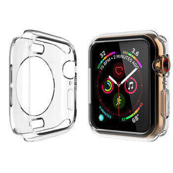 Ultratenký silikonový obal pro chytré hodinky Apple Watch SE 44 mm (2024) - průhledný