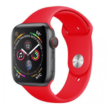 Silikonový řemínek pro chytré hodinky Apple Watch SE 44 mm (2024) - červený