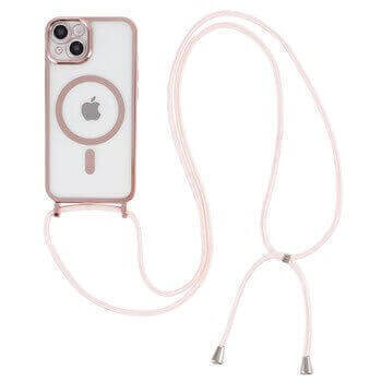 MagSafe silikonový kryt se šňůrkou pro Apple iPhone Air - světle růžový