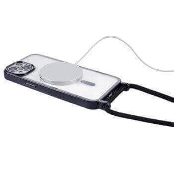 MagSafe silikonový kryt se šňůrkou pro Apple iPhone Air - černý