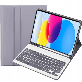 Pouzdro s klávesnicí a držákem na stylus pro Xiaomi Redmi Pad SE 8.7'' - světle fialové