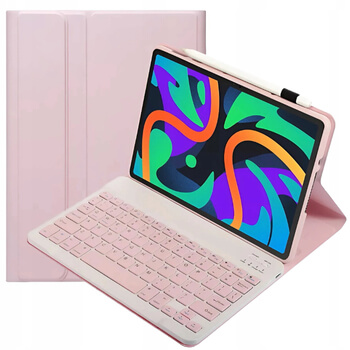 Pouzdro s klávesnicí a držákem na stylus pro Xiaomi Redmi Pad SE 11'' - světle růžové