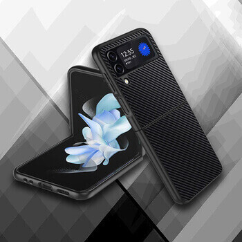 Ochranný plastový obal karbon pro Samsung Galaxy Z Flip7 FE 5G - černý
