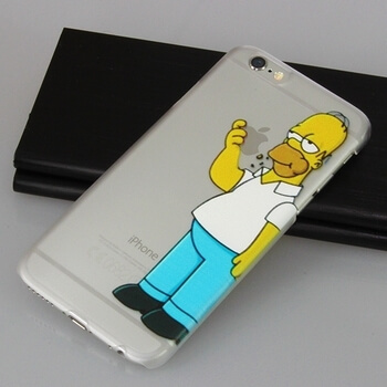 Ultratenký plastový kryt pro Apple iPhone 7 - Homer Simpson Jablko