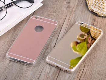 Silikonový zrcadlový ochranný obal pro Apple iPhone 6/6S - růžový