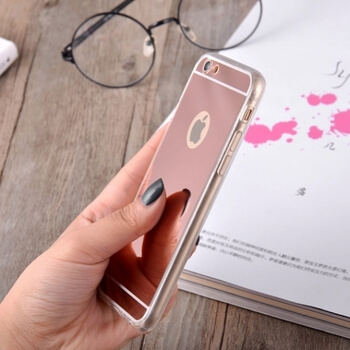 Silikonový zrcadlový ochranný obal pro Apple iPhone 6/6S - růžový