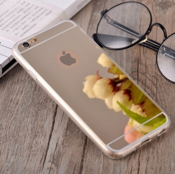 Silikonový zrcadlový ochranný obal pro Apple iPhone 6/6S - zlatý