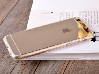 Silikonový zrcadlový ochranný obal pro Apple iPhone 6/6S - zlatý