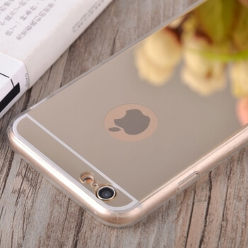 Silikonový zrcadlový ochranný obal pro Apple iPhone 6/6S - zlatý