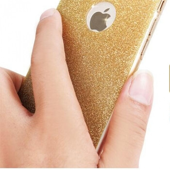 Ochranný silikonový obal se třpytkami a výřezem pro Apple iPhone 6/6S - zlatý