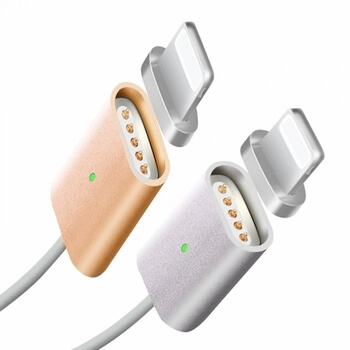 USB nabíjecí kabel s magnetickou koncovkou Lightning pro Apple - stříbrný